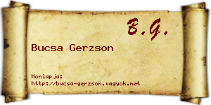 Bucsa Gerzson névjegykártya